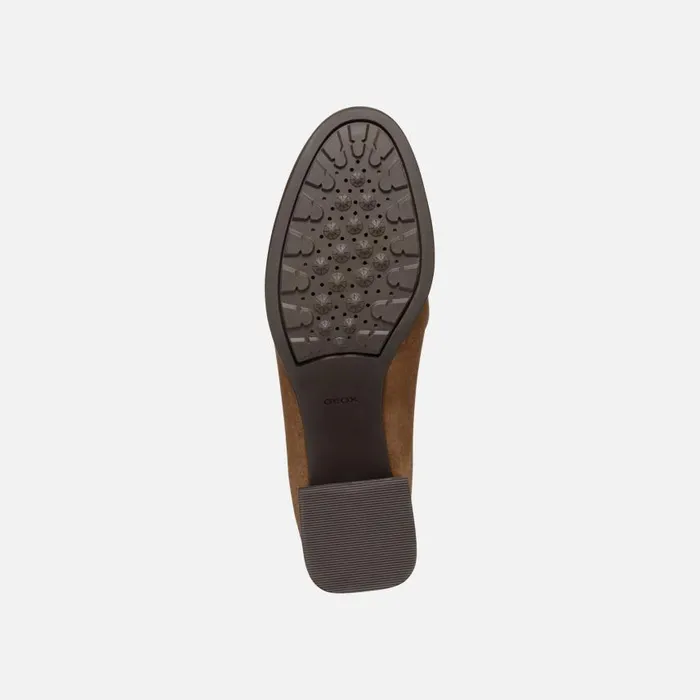 Woman Geox Heels WALK PLEASURE 55 WOMAN Mud Heeled Loafers Mud