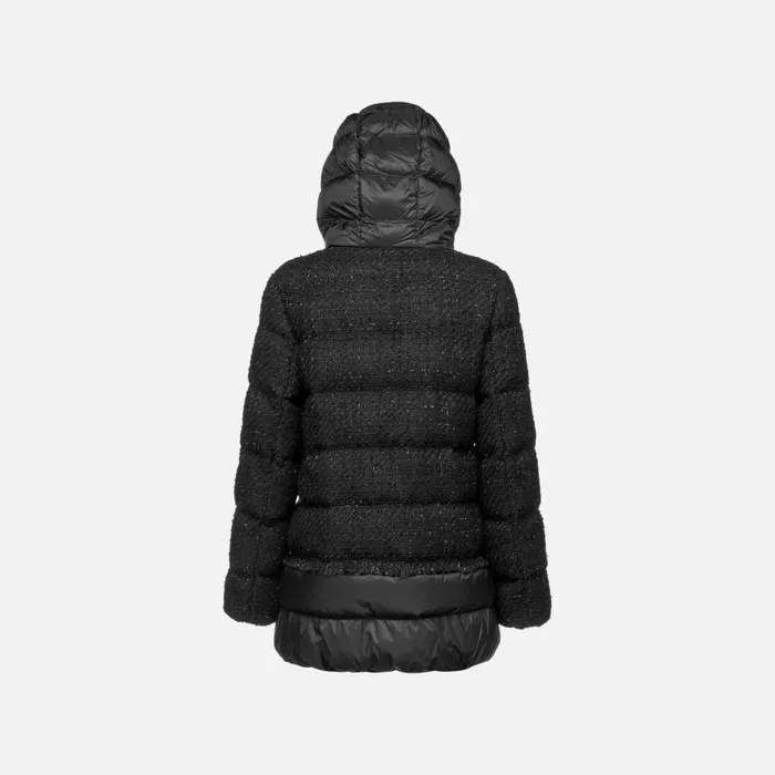 Woman Geox Jackets MANILVA WOMAN BlackBlack Long Parka Blackblack