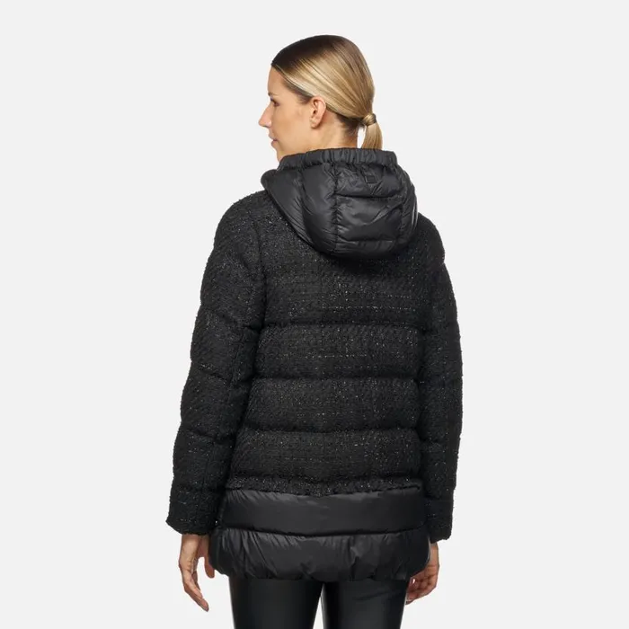 Woman Geox Jackets MANILVA WOMAN BlackBlack Long Parka Blackblack