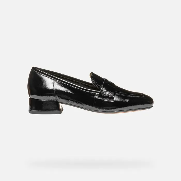 Woman Geox Loafers DHYALMA WOMAN Black Leather Loafers Black