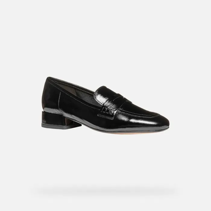 Woman Geox Loafers DHYALMA WOMAN Black Leather Loafers Black