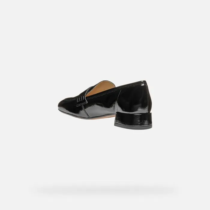 Woman Geox Loafers DHYALMA WOMAN Black Leather Loafers Black