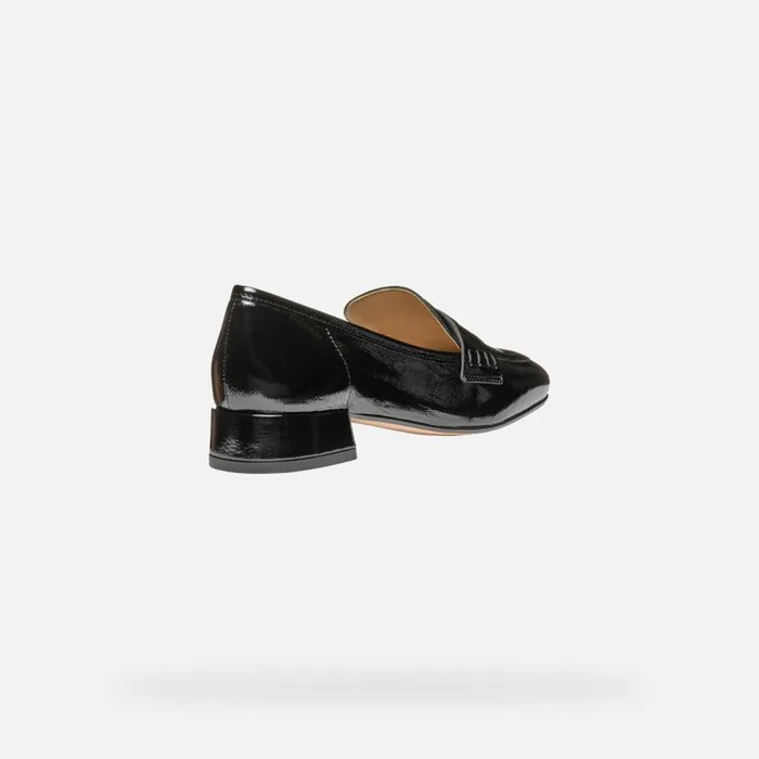 Woman Geox Loafers DHYALMA WOMAN Black Leather Loafers Black