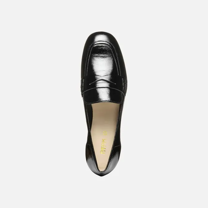 Woman Geox Loafers DHYALMA WOMAN Black Leather Loafers Black