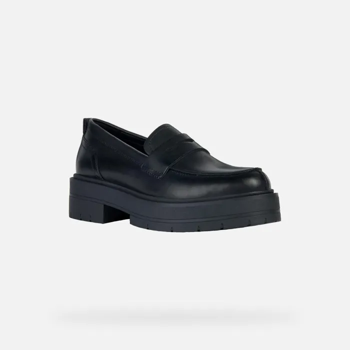 Woman Geox Loafers SPHERICA EC7 Women039s Black Leather Loafers Geox Black