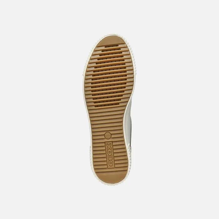 Woman Geox Sneakers BLOMIEE WOMAN Optic WhiteLight Taupe Low Top Sneakers Optic Whitelight Taupe