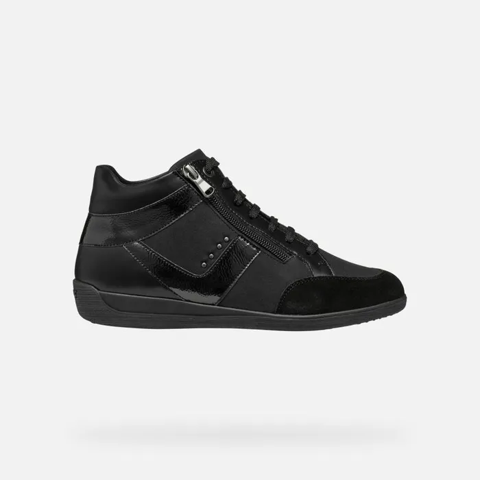 Woman Geox Sneakers MYRIA WOMAN Black High Top Sneakers Black