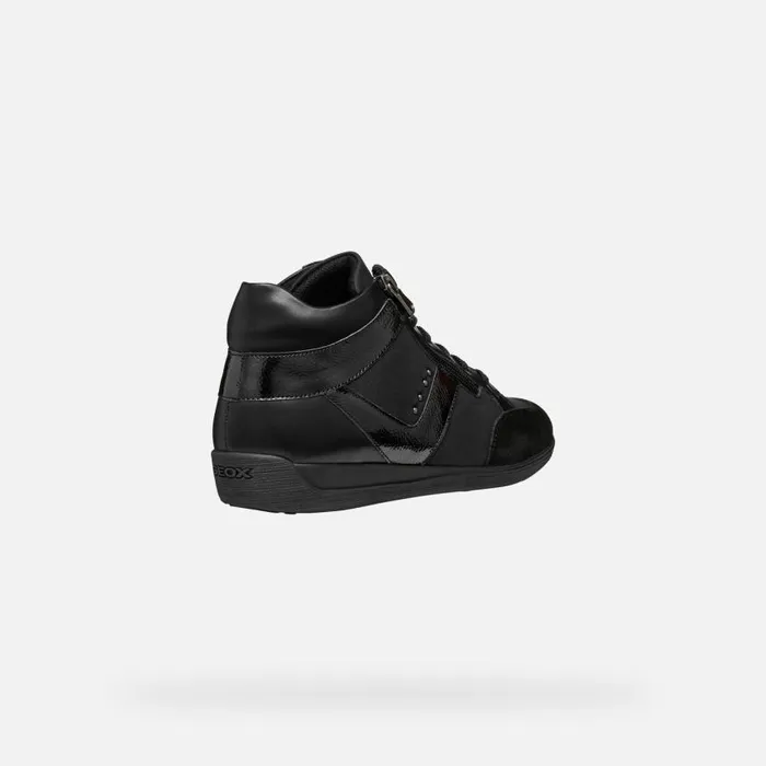 Woman Geox Sneakers MYRIA WOMAN Black High Top Sneakers Black