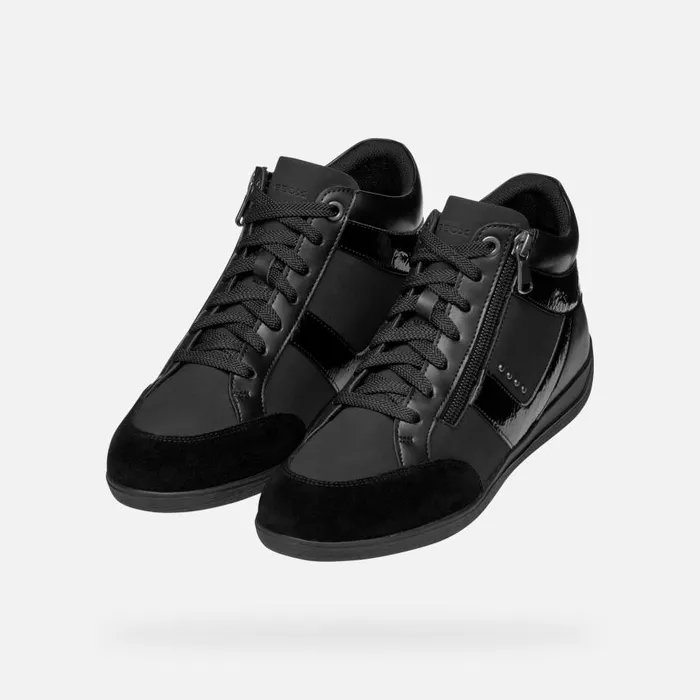 Woman Geox Sneakers MYRIA WOMAN Black High Top Sneakers Black