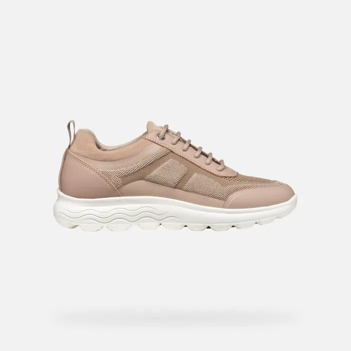 Woman Geox Sneakers SPHERICA WOMAN Peach Low Top Sneakers Peach