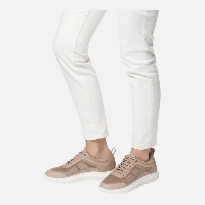 Woman Geox Sneakers SPHERICA WOMAN Peach Low Top Sneakers Peach
