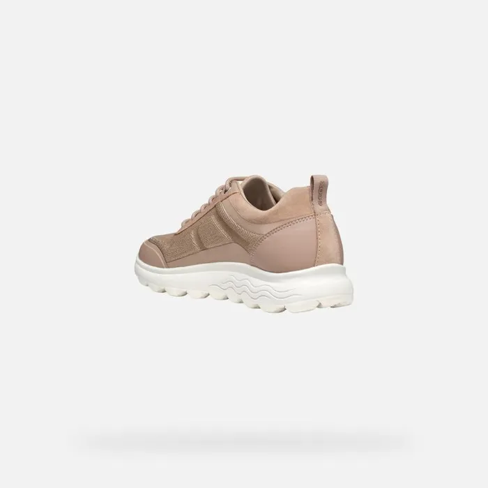 Woman Geox Sneakers SPHERICA WOMAN Peach Low Top Sneakers Peach