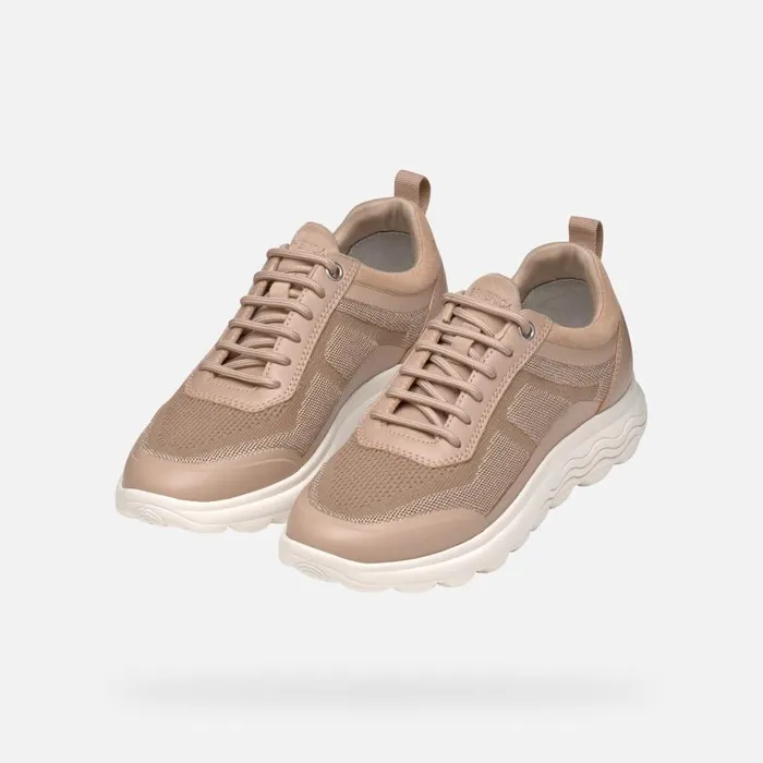 Woman Geox Sneakers SPHERICA WOMAN Peach Low Top Sneakers Peach