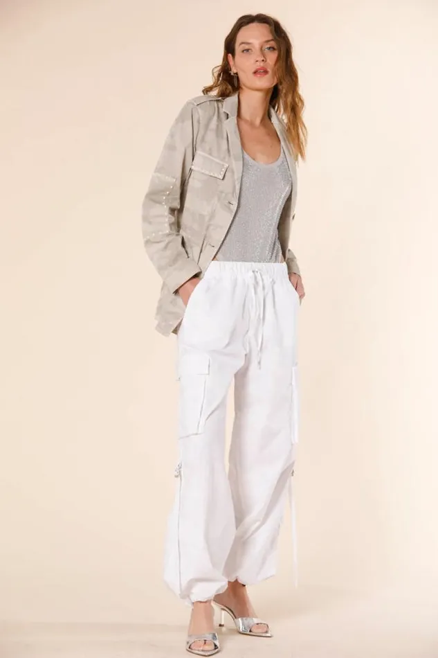 Woman Monica Wild Field Jacket In Twill With Camouflage Pattern And Studs Mason039s Jackets