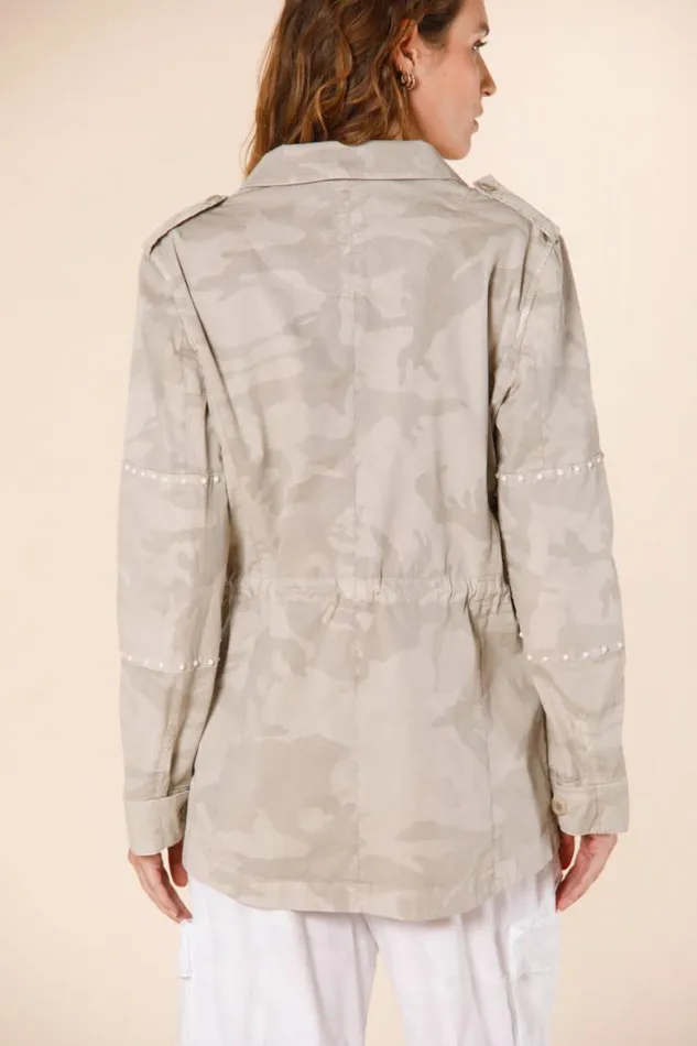 Woman Monica Wild Field Jacket In Twill With Camouflage Pattern And Studs Mason039s Jackets
