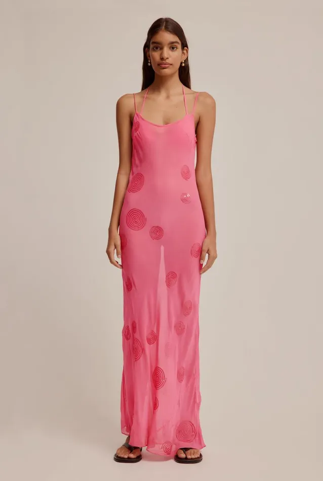 Woman Venroy Dresses Sheer Sequin Slip Dress