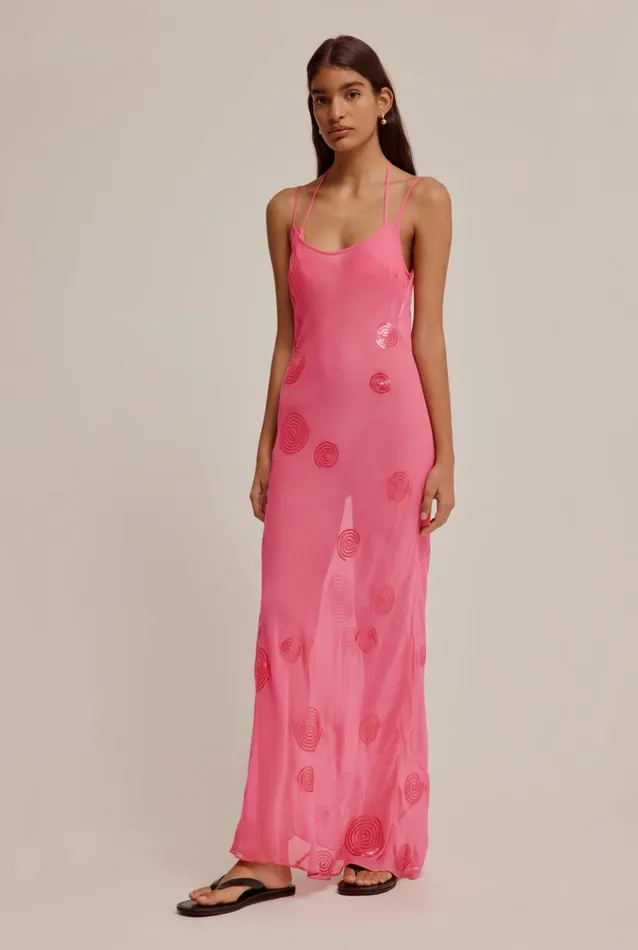Woman Venroy Dresses Sheer Sequin Slip Dress