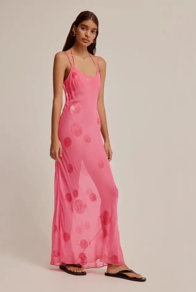 Woman Venroy Dresses Sheer Sequin Slip Dress