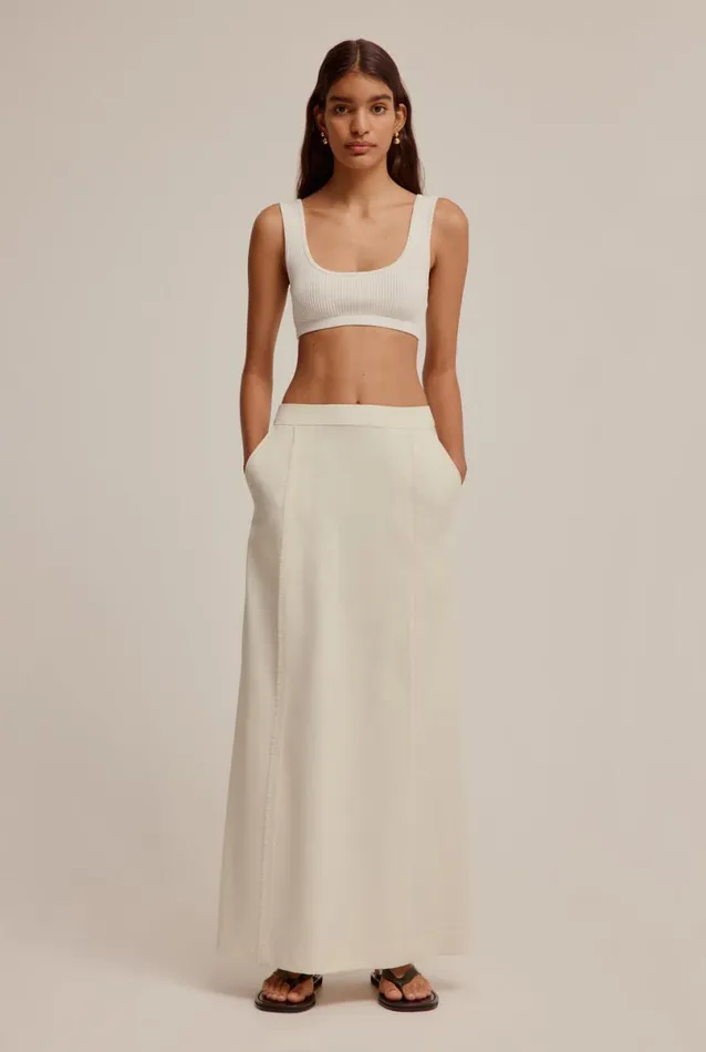 Woman Venroy Knitwear Cotton Rib Knit Crop Top