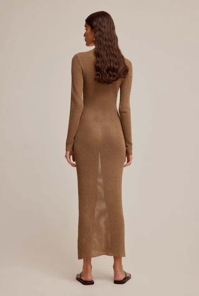 Woman Venroy Knitwear Crochet Knit Cut Out Dress