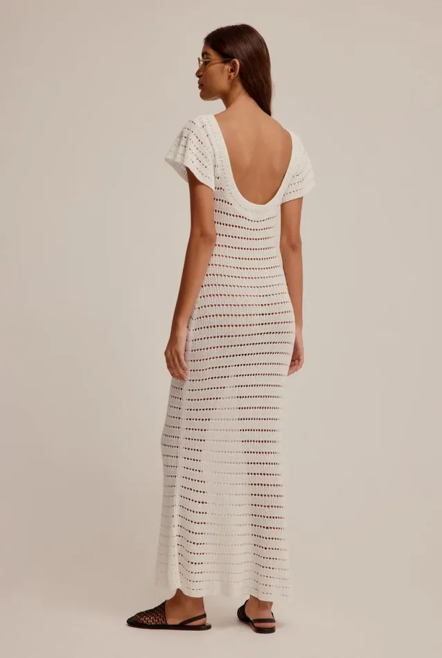 Woman Venroy Knitwear Crochet Scoop Neck Dress