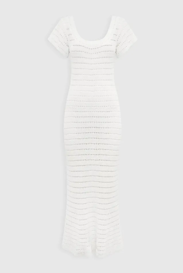 Woman Venroy Knitwear Crochet Scoop Neck Dress