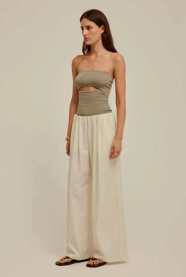 Woman Venroy Knitwear Cut Out Strapless Knit Top