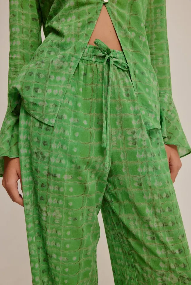 Woman Venroy Pants Crinkle Cotton Wide Leg Pant