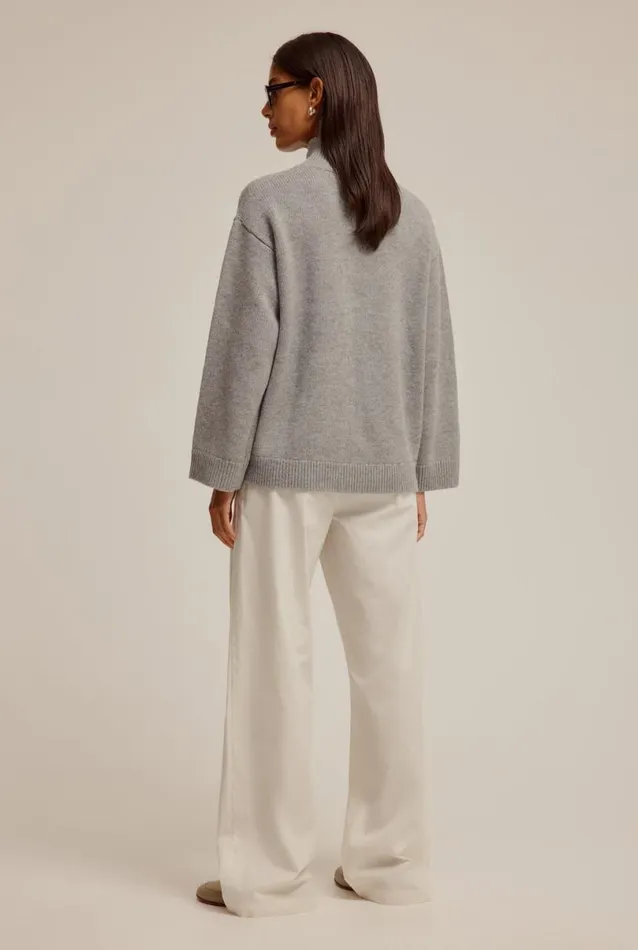 Woman Venroy Sweaters Wool Funnel Neck Sweater
