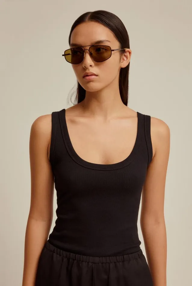 Woman Venroy TShirts and Tanks Curved Hem Jersey Rib Tank