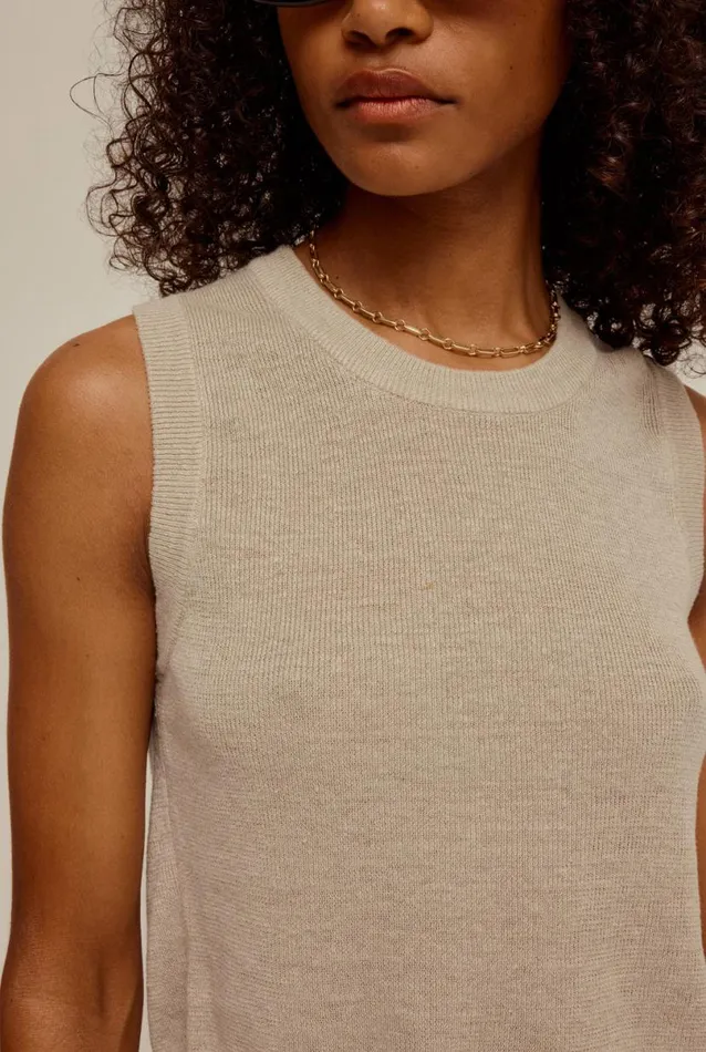 Woman Venroy TShirts and Tanks Rib Knitted Cropped Tank
