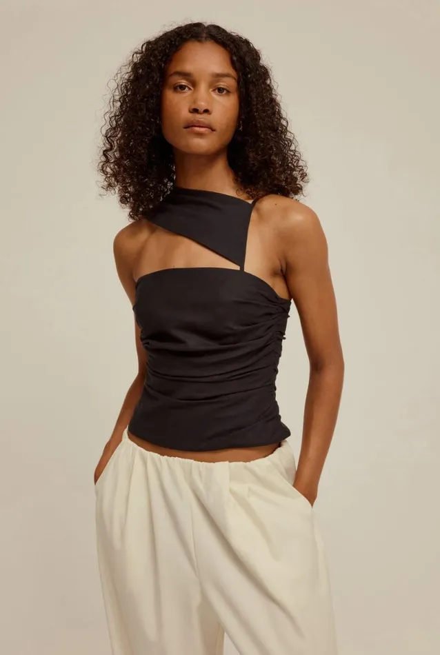 Woman Venroy Tops Asymmetric Strap Top