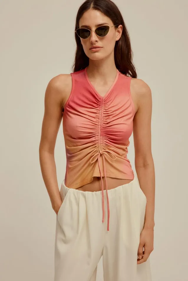 Woman Venroy Tops Jersey Drawstring Tank