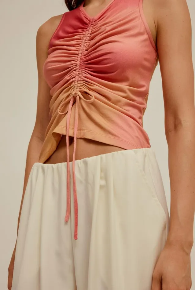 Woman Venroy Tops Jersey Drawstring Tank
