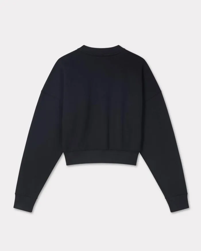Women 039Boke 20039 Embroidered Cropped Cardigan In Cotton Black Kenzo Sweatshirts And Hoodies