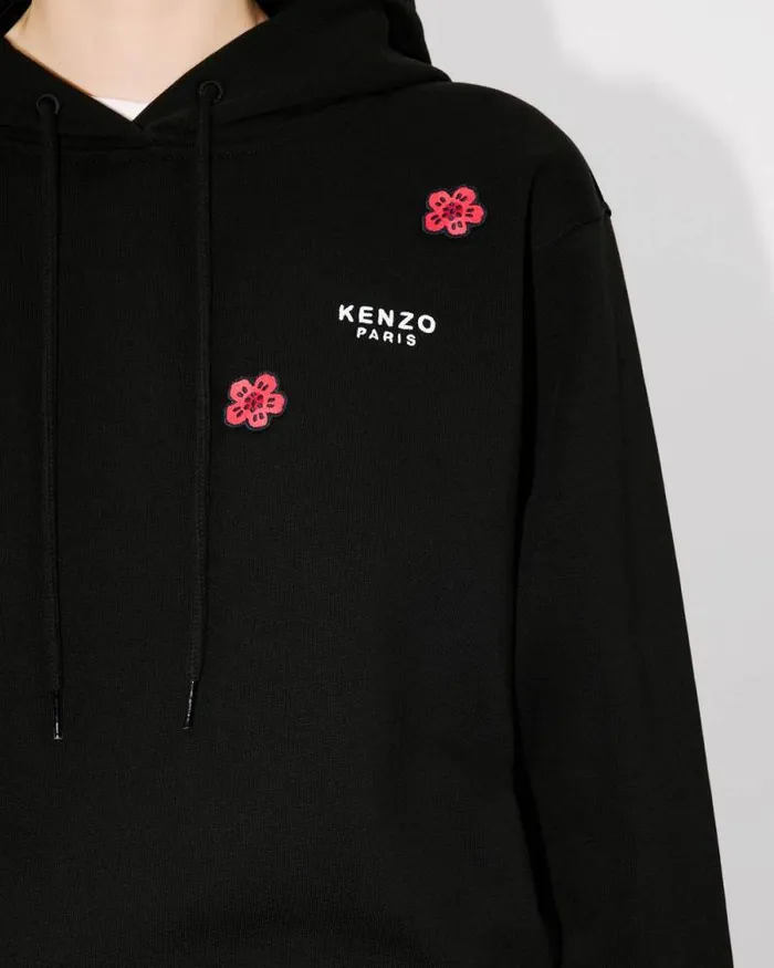 Women 039Boke Flower039 Embroidered Hoodie In Cotton Black Kenzo Sweatshirts And Hoodies
