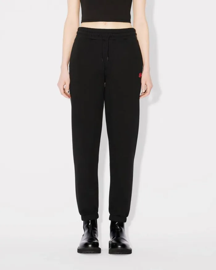 Women 039Boke Flower039 Embroidered Jog Pants Black Kenzo Pants And Shorts