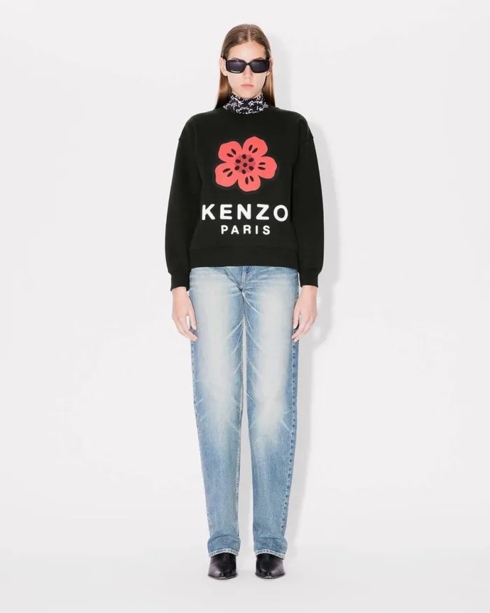 Women 039Boke Flower039 Sweatshirt Black Kenzo Sweatshirts And Hoodies