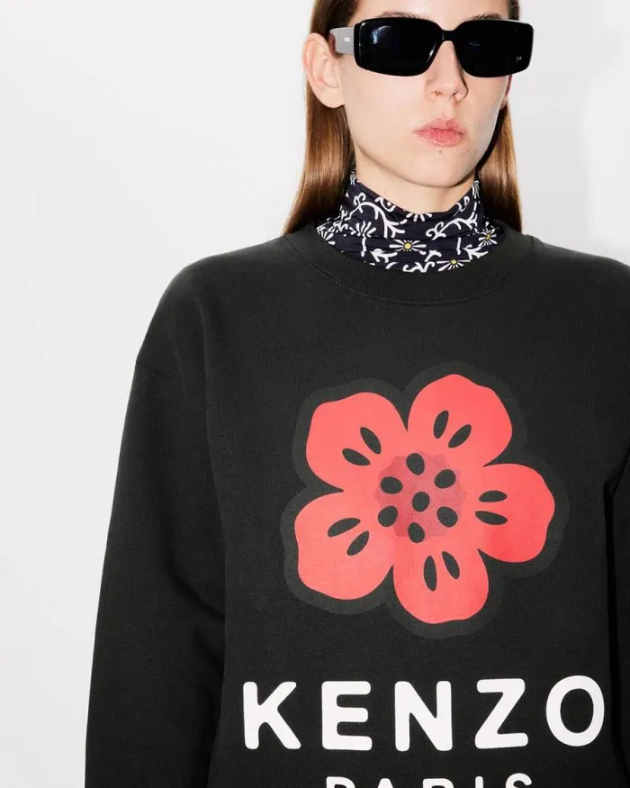 Women 039Boke Flower039 Sweatshirt Black Kenzo Sweatshirts And Hoodies
