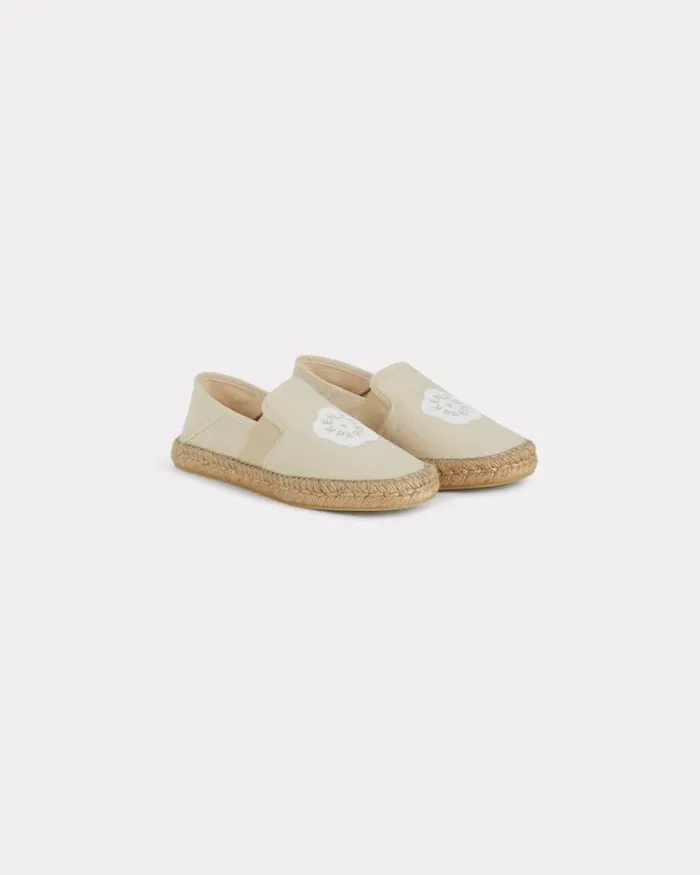 Women 039Boke Flower 20039 Embroidered Canvas Espadrilles In Cotton Ecru Kenzo Mules And Espadrilles