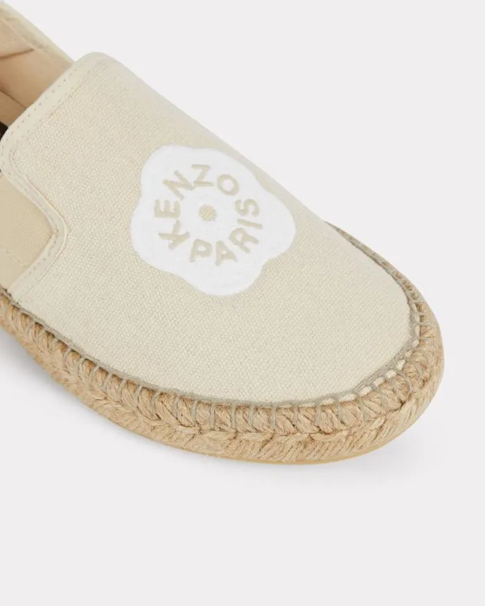 Women 039Boke Flower 20039 Embroidered Canvas Espadrilles In Cotton Ecru Kenzo Mules And Espadrilles