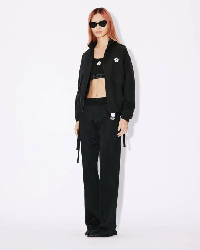 Women 039Boke Flower 20039 Embroidered Jog Pants Black Kenzo Pants And Shorts