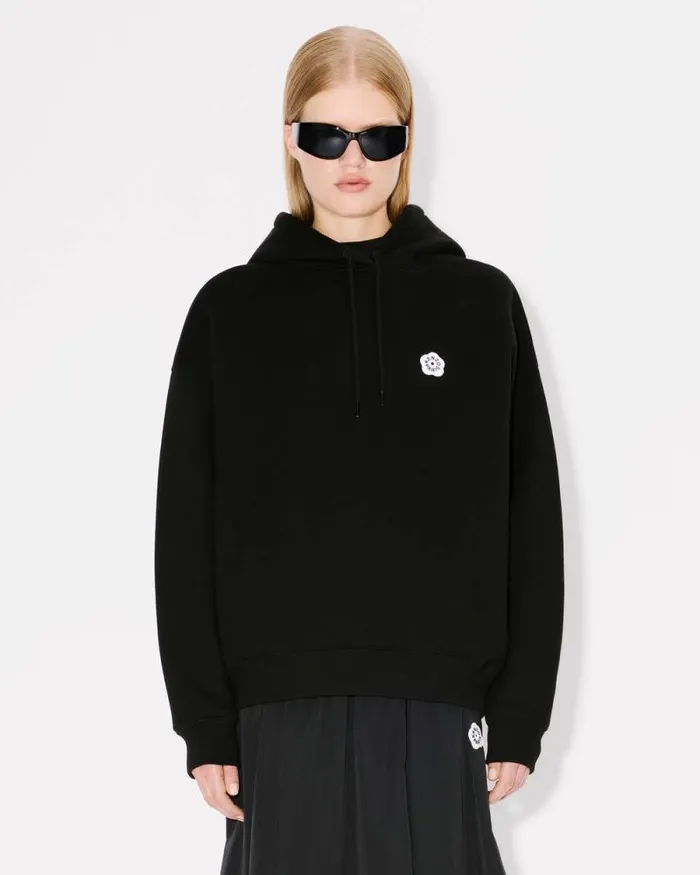 Women 039Boke Flower 20039 Embroidered Oversized Hoodie In Cotton Black Kenzo Sweatshirts And Hoodies