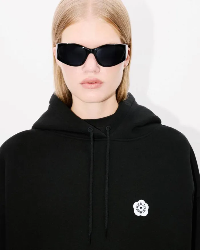 Women 039Boke Flower 20039 Embroidered Oversized Hoodie In Cotton Black Kenzo Sweatshirts And Hoodies