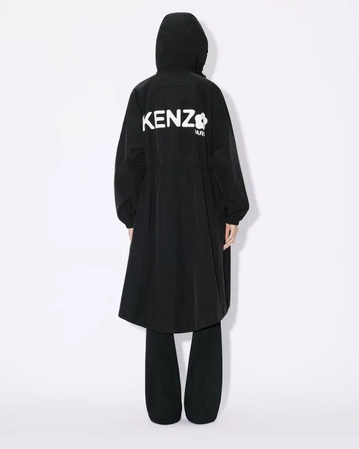 Women 039Boke Flower 20039 Long Windbreaker Black Kenzo Jackets And Coats