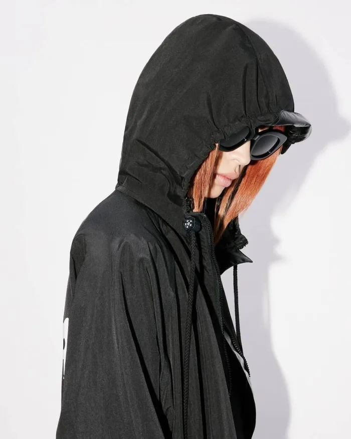 Women 039Boke Flower 20039 Long Windbreaker Black Kenzo Jackets And Coats