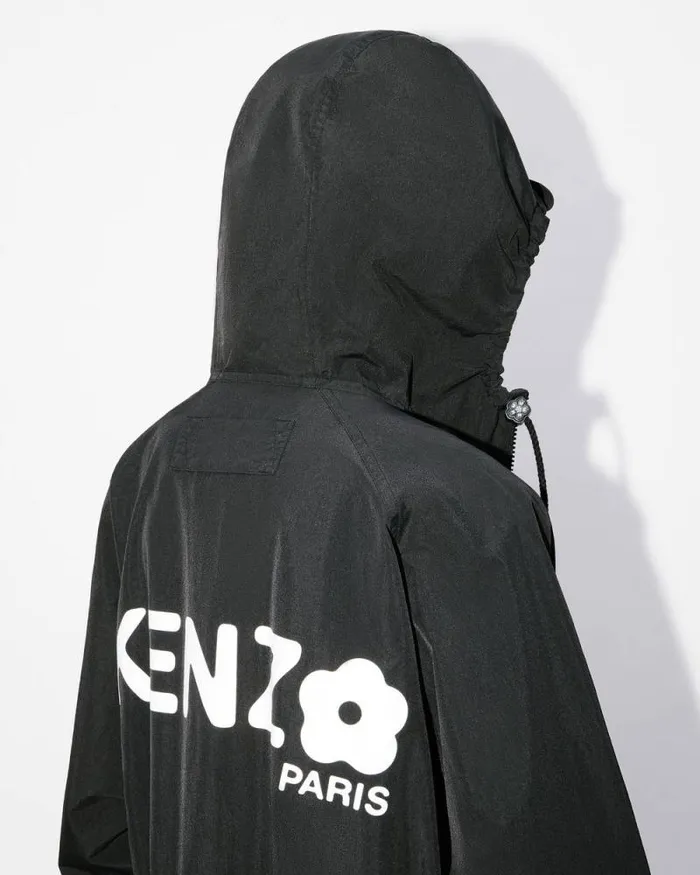 Women 039Boke Flower 20039 Long Windbreaker Black Kenzo Jackets And Coats