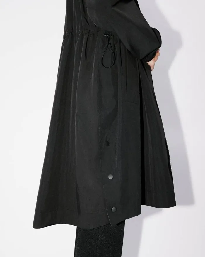 Women 039Boke Flower 20039 Long Windbreaker Black Kenzo Jackets And Coats