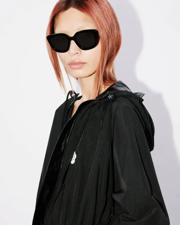 Women 039Boke Flower 20039 Long Windbreaker Black Kenzo Jackets And Coats