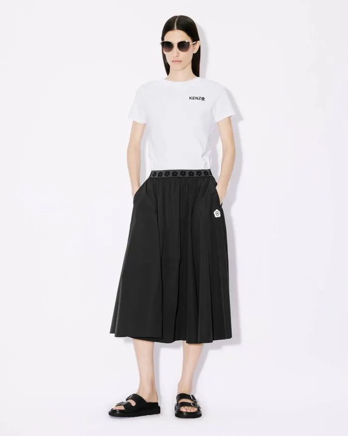 Women 039Boke Flower 20039 Midi Skirt In Technical Cotton Black Kenzo Dresses And Skirts